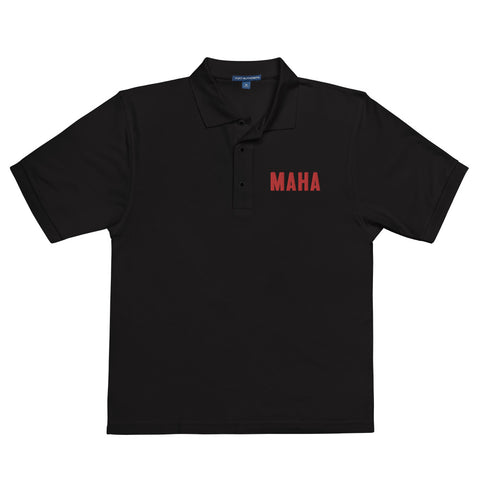 Men's Premium MAHA Polo (Red Logo)