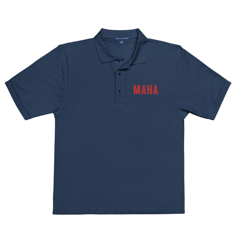 Men's Premium MAHA Polo (Red Logo)