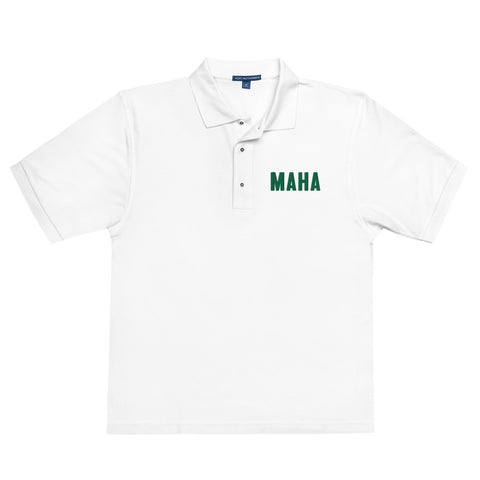 Men's Premium MAHA Polo (Green Logo)